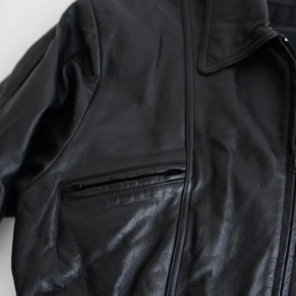 Vintage Danier Black Zip  Up 100% Leather Jacket Size Medium - Picture 11 of 14